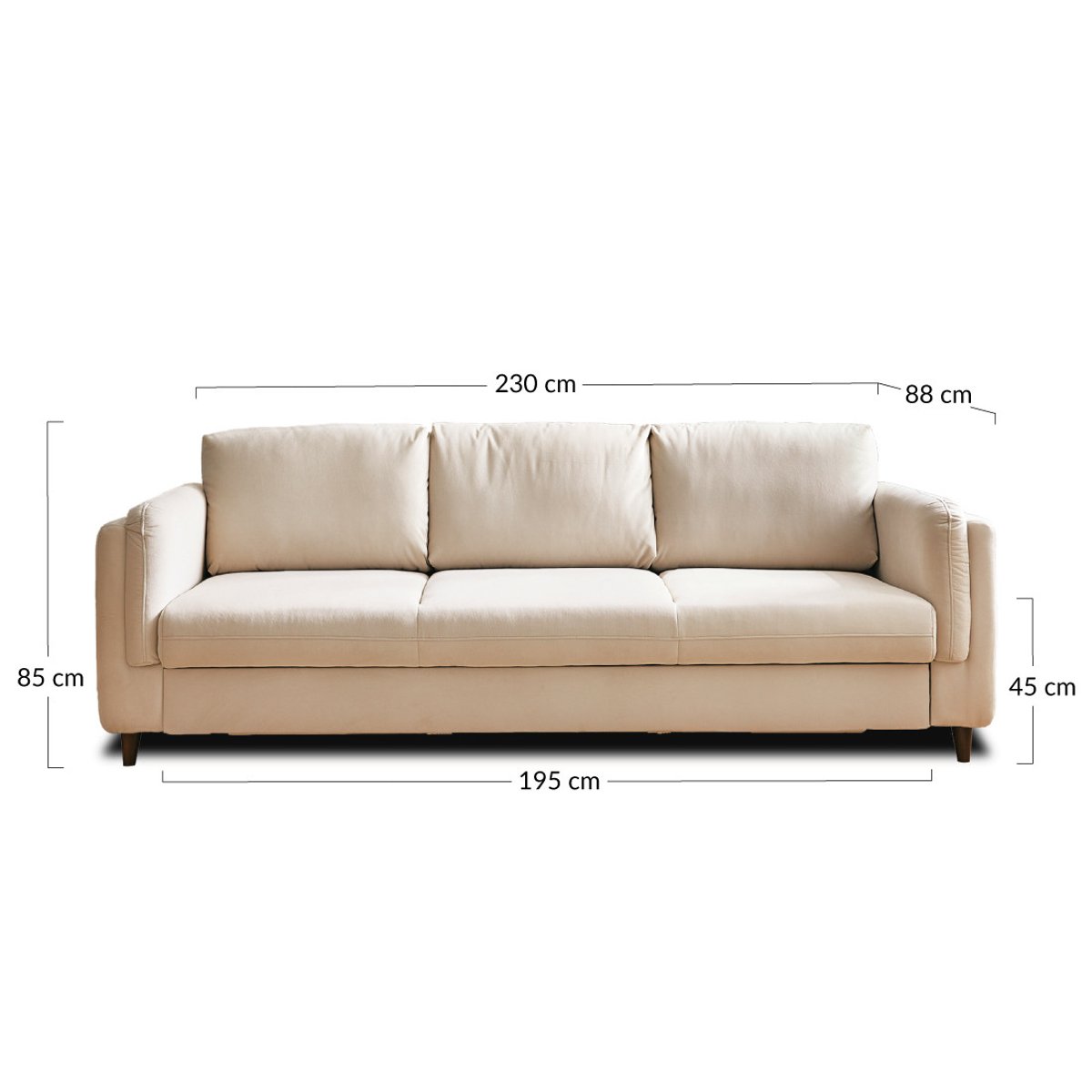 Canapé Convertible 3 places - BROOKE bleu canard, BEST MOBILIER