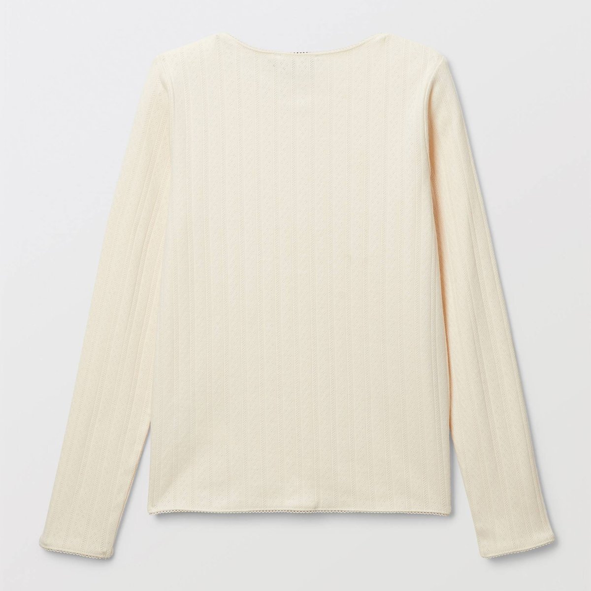 T-shirt manches longues en pointelle amaretti, MONOPRIX