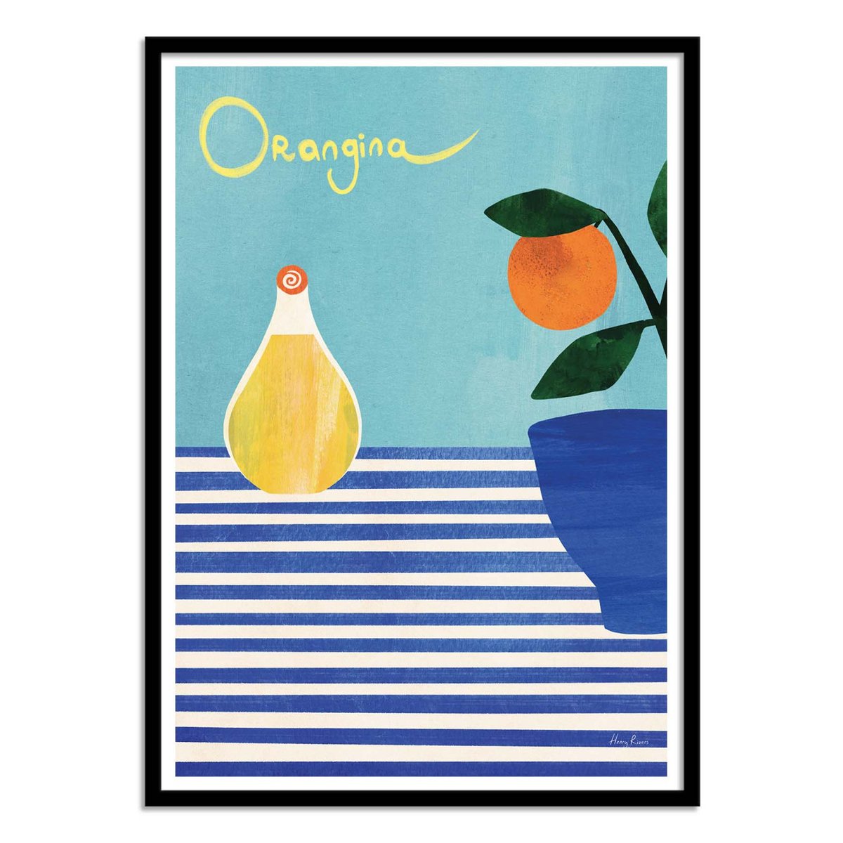 Affiche d'art - Orangina - Henry Rivers turquoise, WALL EDITIONS