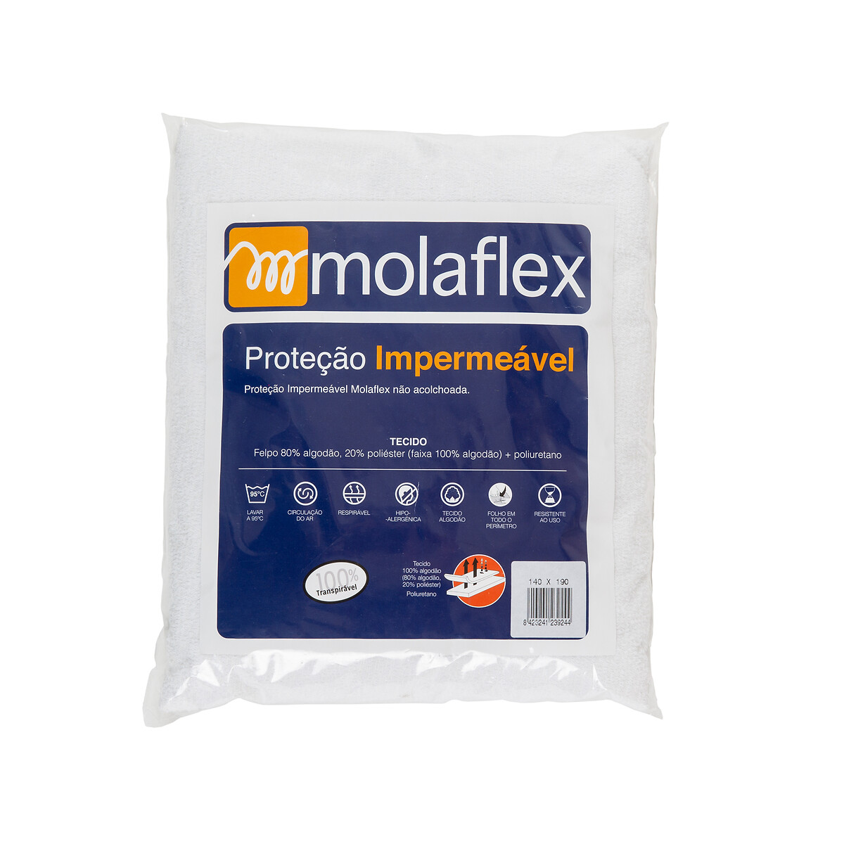Proteção impermeável para colchão, MOLAFLEX branco, MOLAFLEX