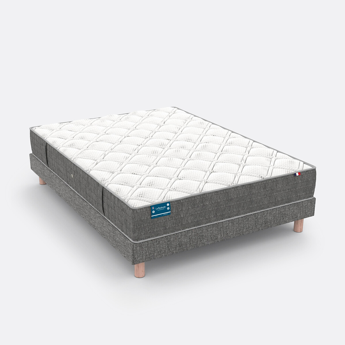 Latex matras, 5 zones, zeer stevige ondersteuning, verkwikkend comfort wit/parelgrijs, LA REDOUTE INTERIEURS