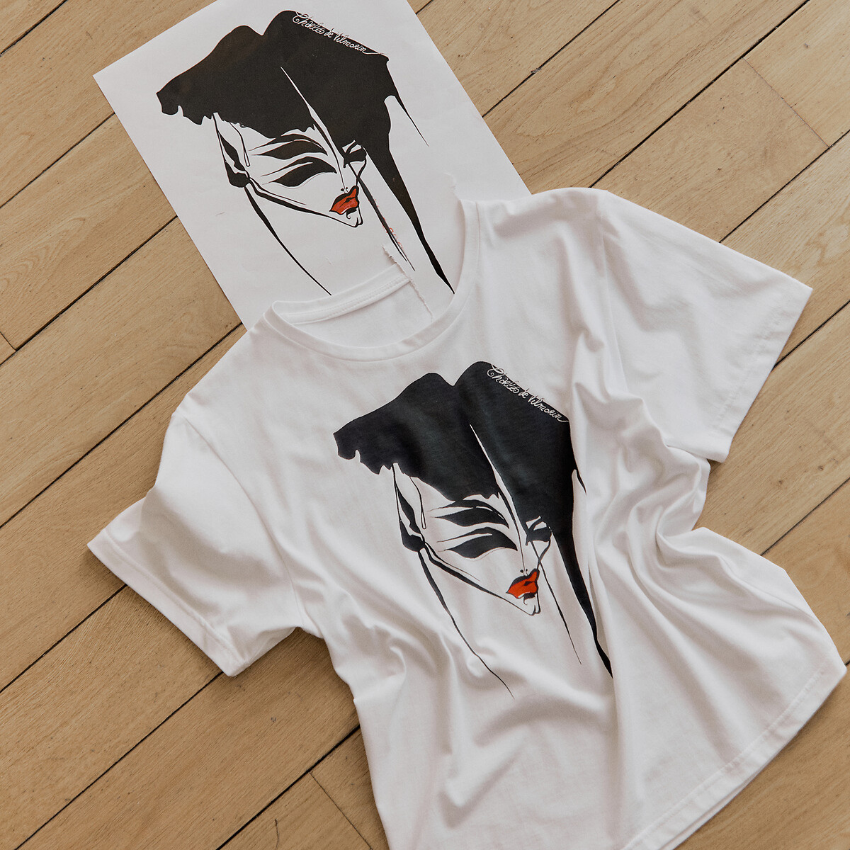 Graphic Print Crew Neck Short Sleeve T-Shirt white, CHARLES DE VILMORIN X LA REDOUTE