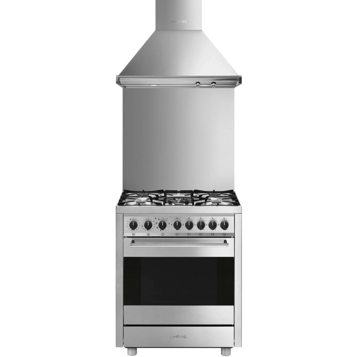 Piano de cuisson gaz 5 feux 70 cm inox satiné, SMEG