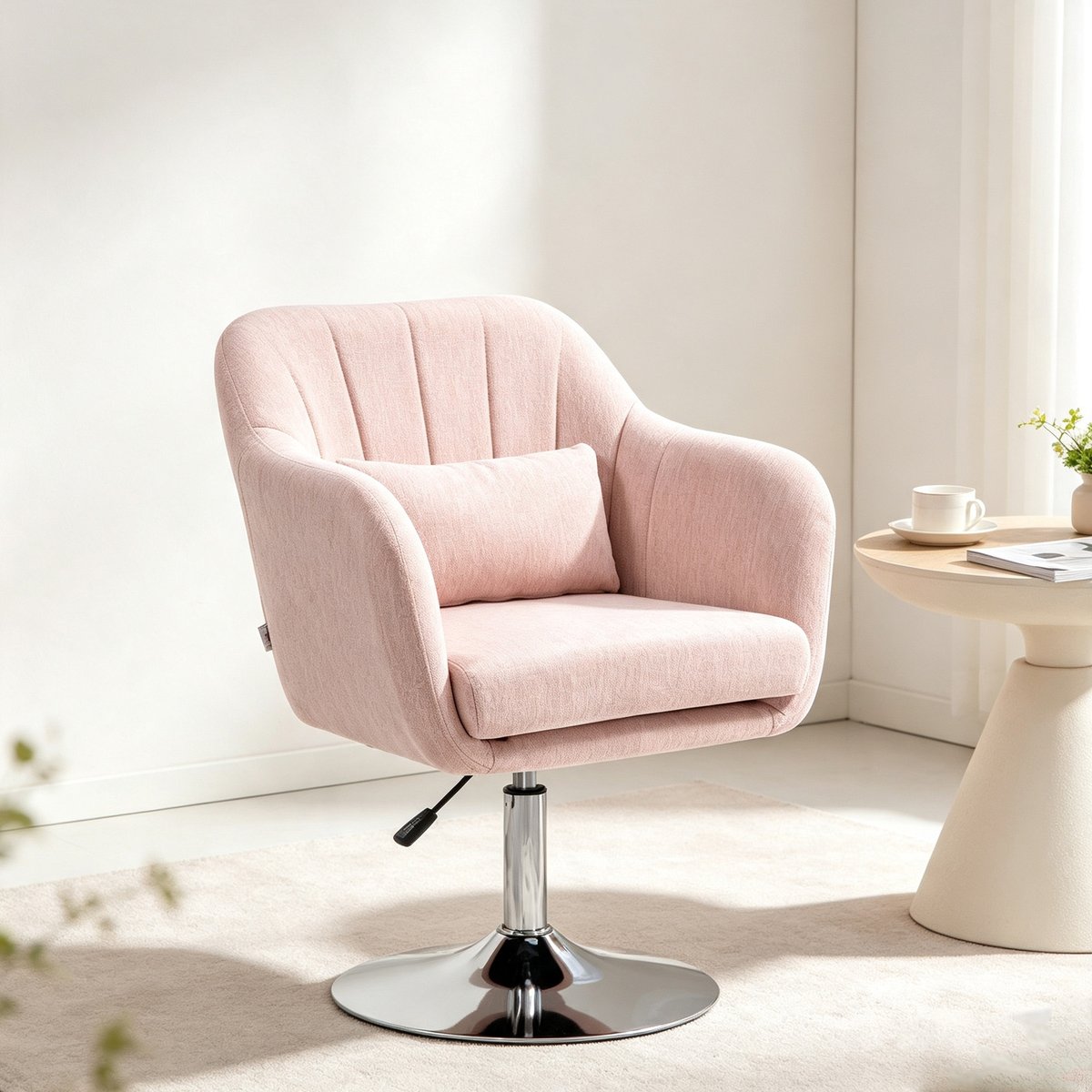 Accent Chair Lin (100% polyester) Rose rose, HOMCOM