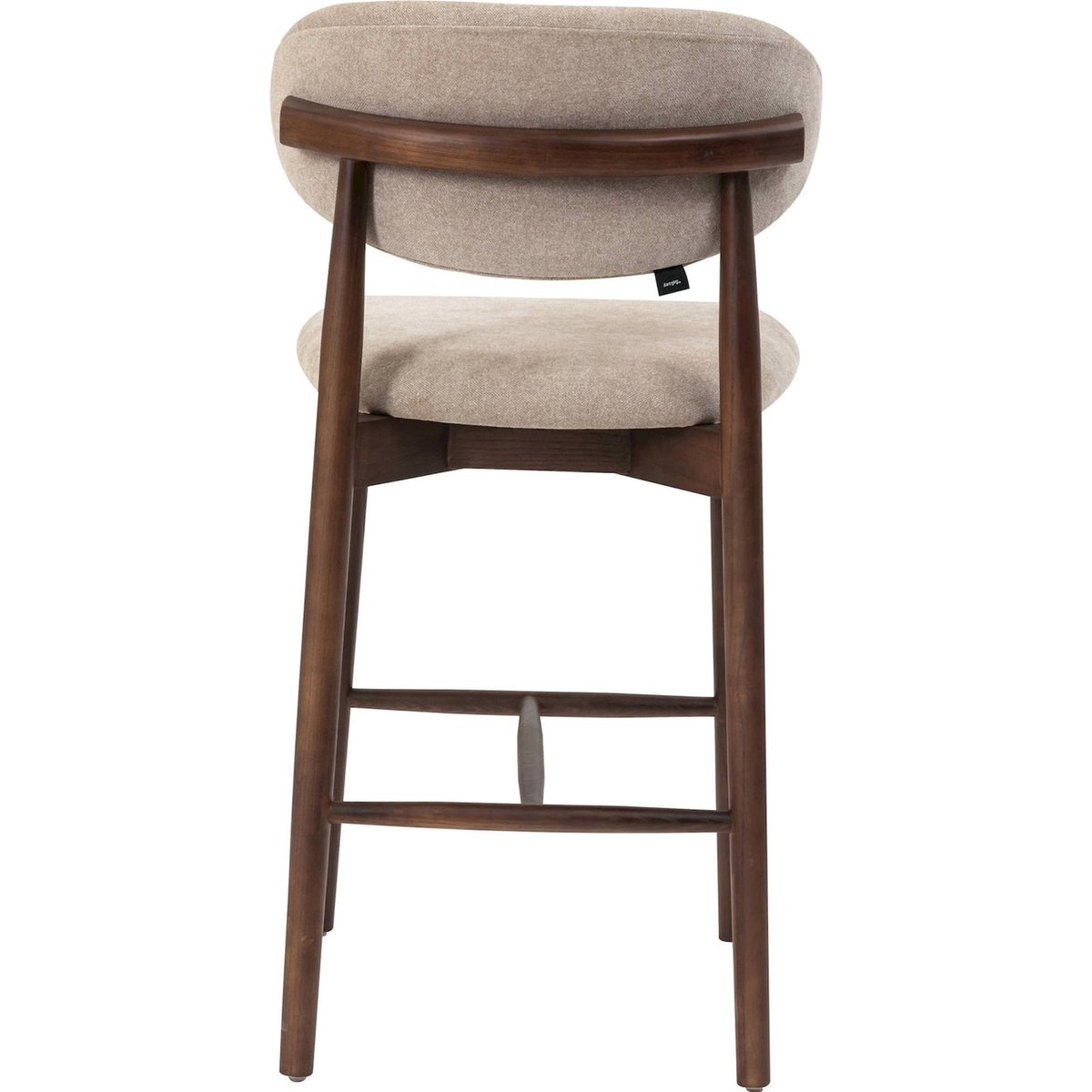 Tabouret de bar en bois collection CONVINE beige tressé et noyer, RECOLLECTION