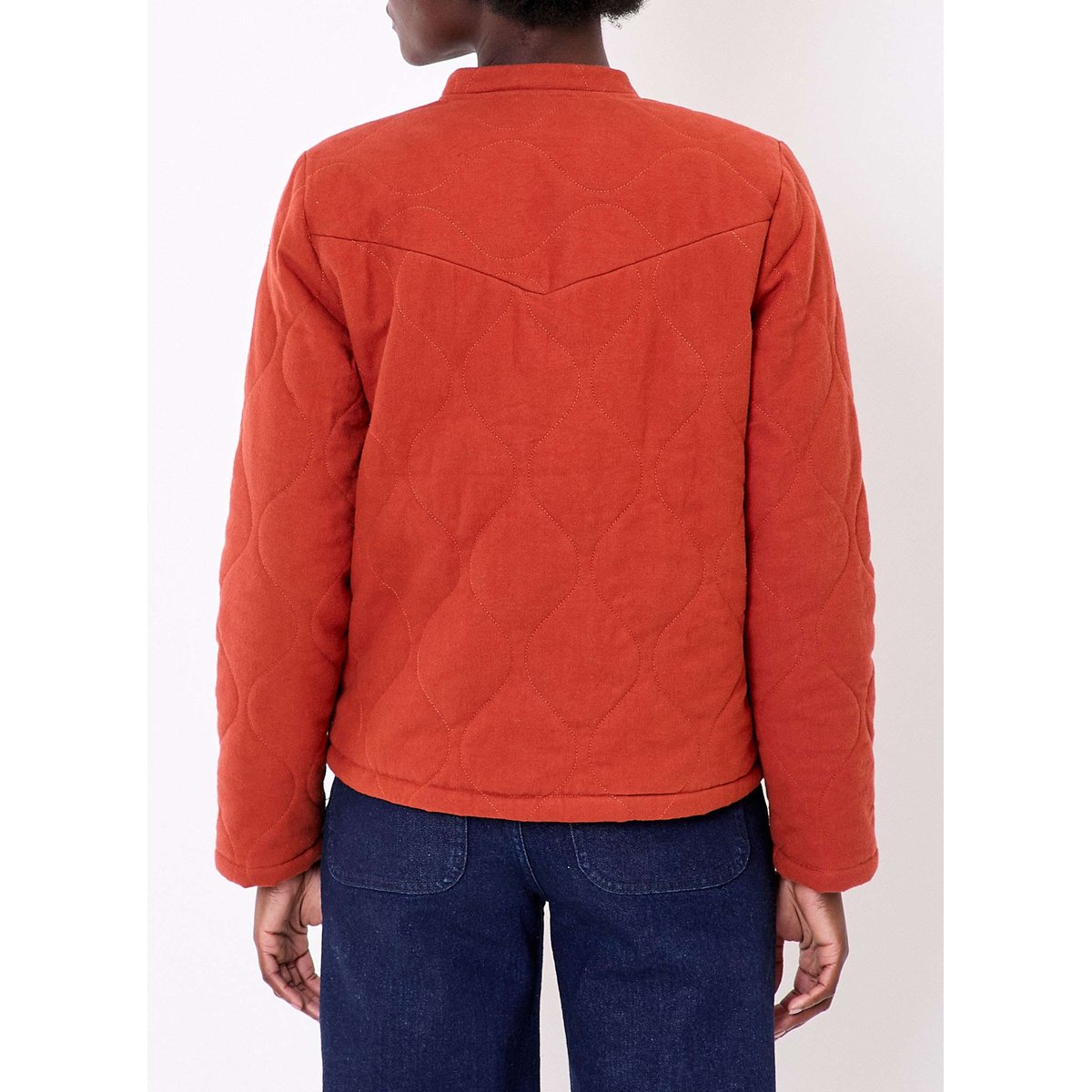 Veste matelassée flanelle coton bio OLAFI orange, LA FIANCÉE