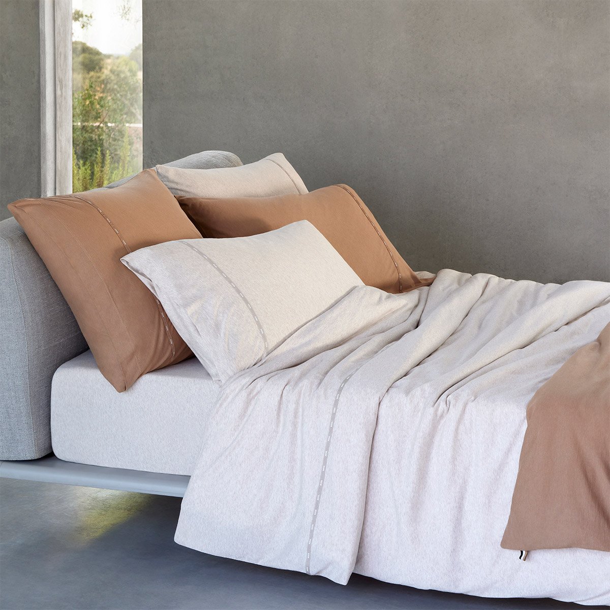 Drap housse en coton modal ecru, BOSS SENSE natural, BOSS HOME