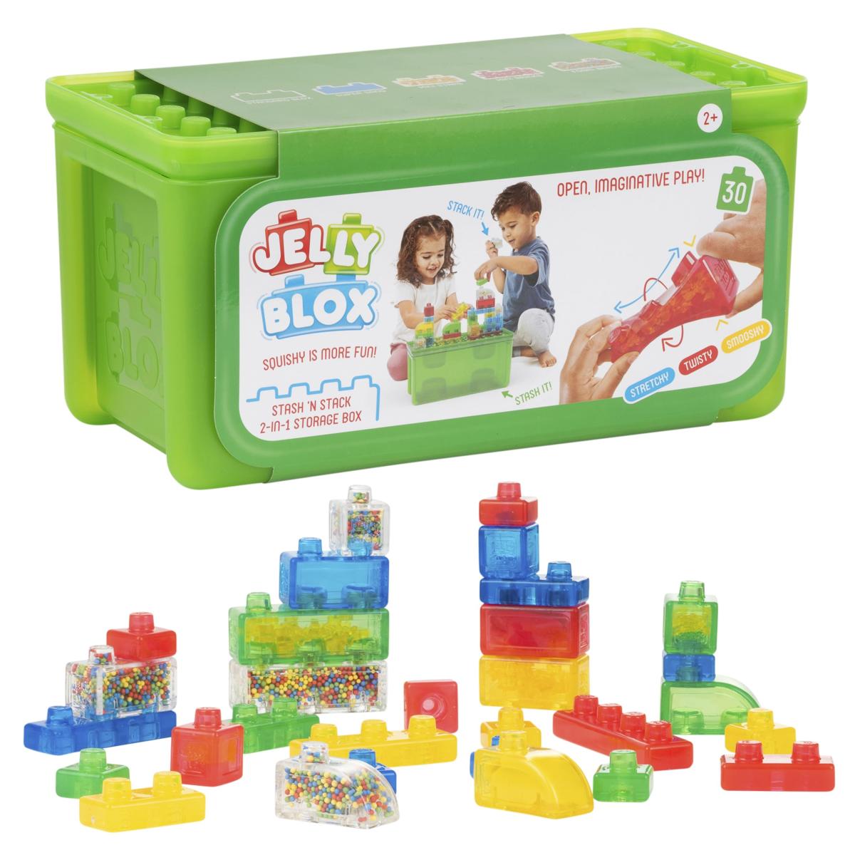 Jelly blox 30 Blocs de Construction Tactiles couleur unique, GOLIATH