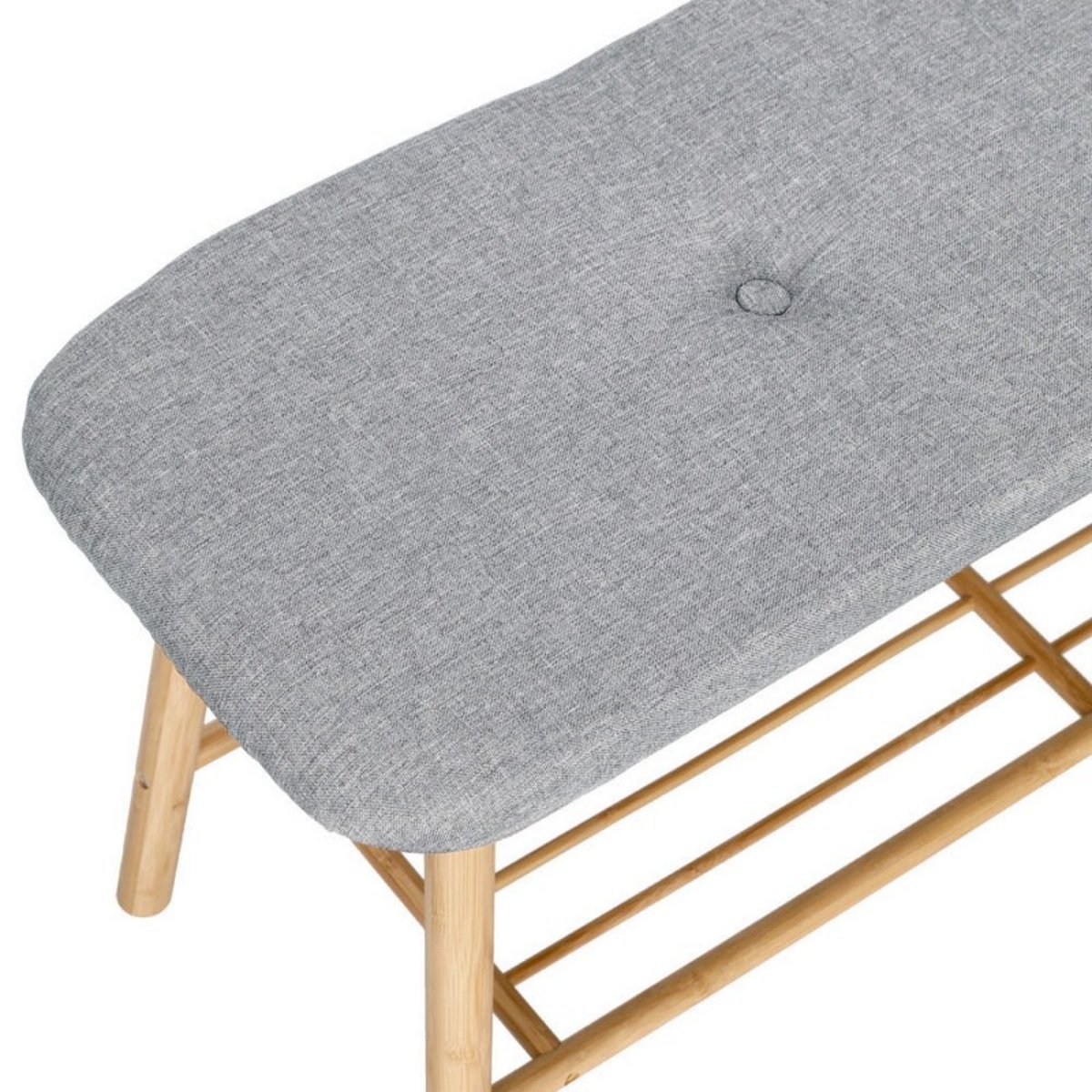 Banc rangement chaussures bois bambou gris, ZELLER PRESENT