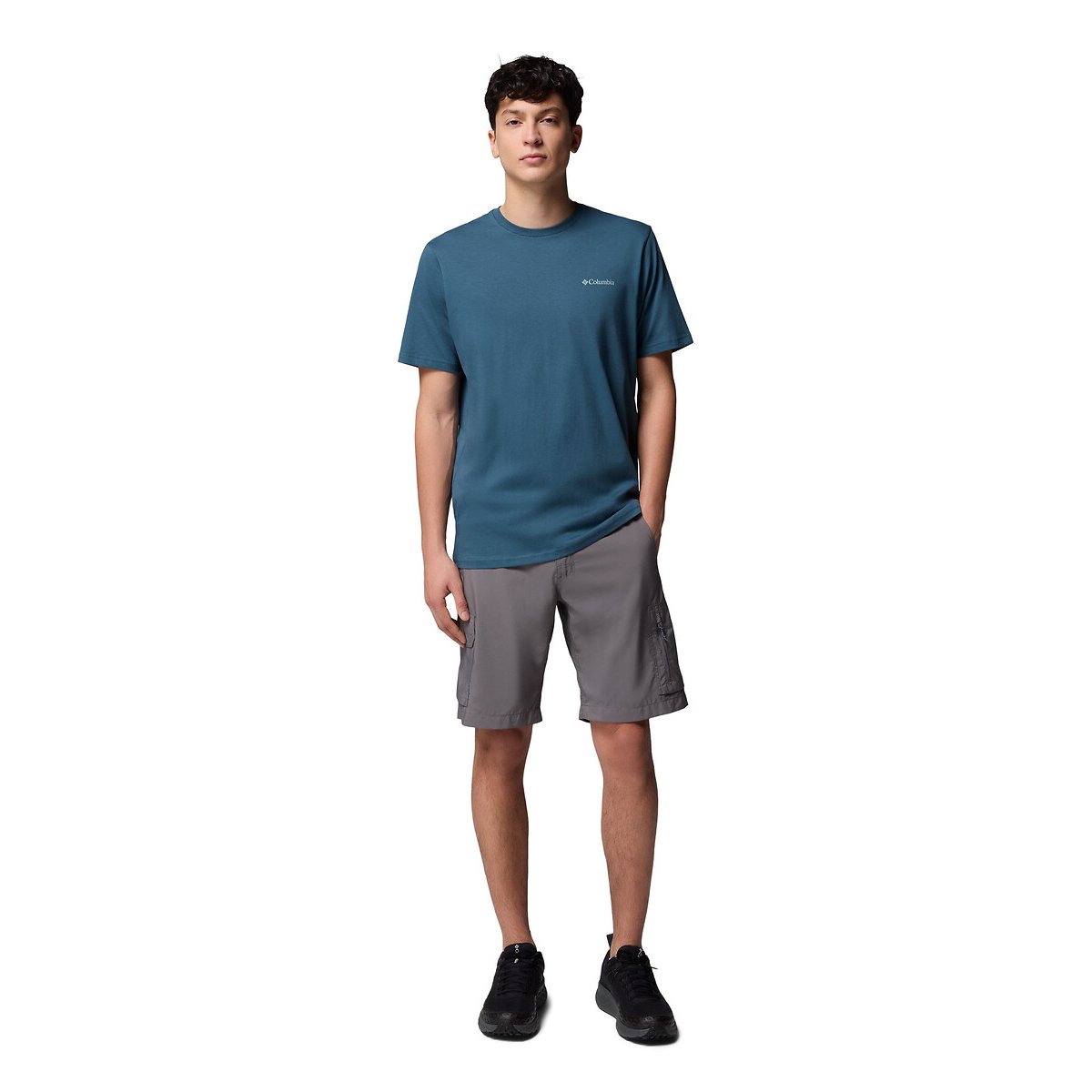 Crew Neck T-Shirt with Short Sleeves blue, COLUMBIA
