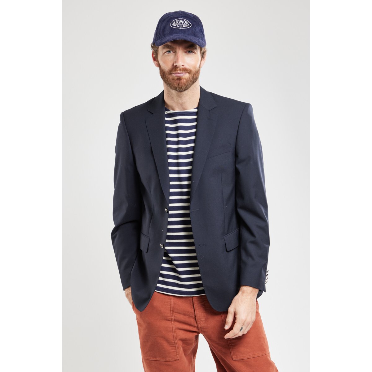 Veste blazer en laine pour homme marine, ARMOR-LUX
