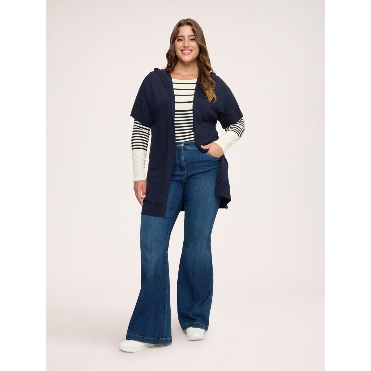 Maxi gilet à capuche bleu, FIORELLA RUBINO