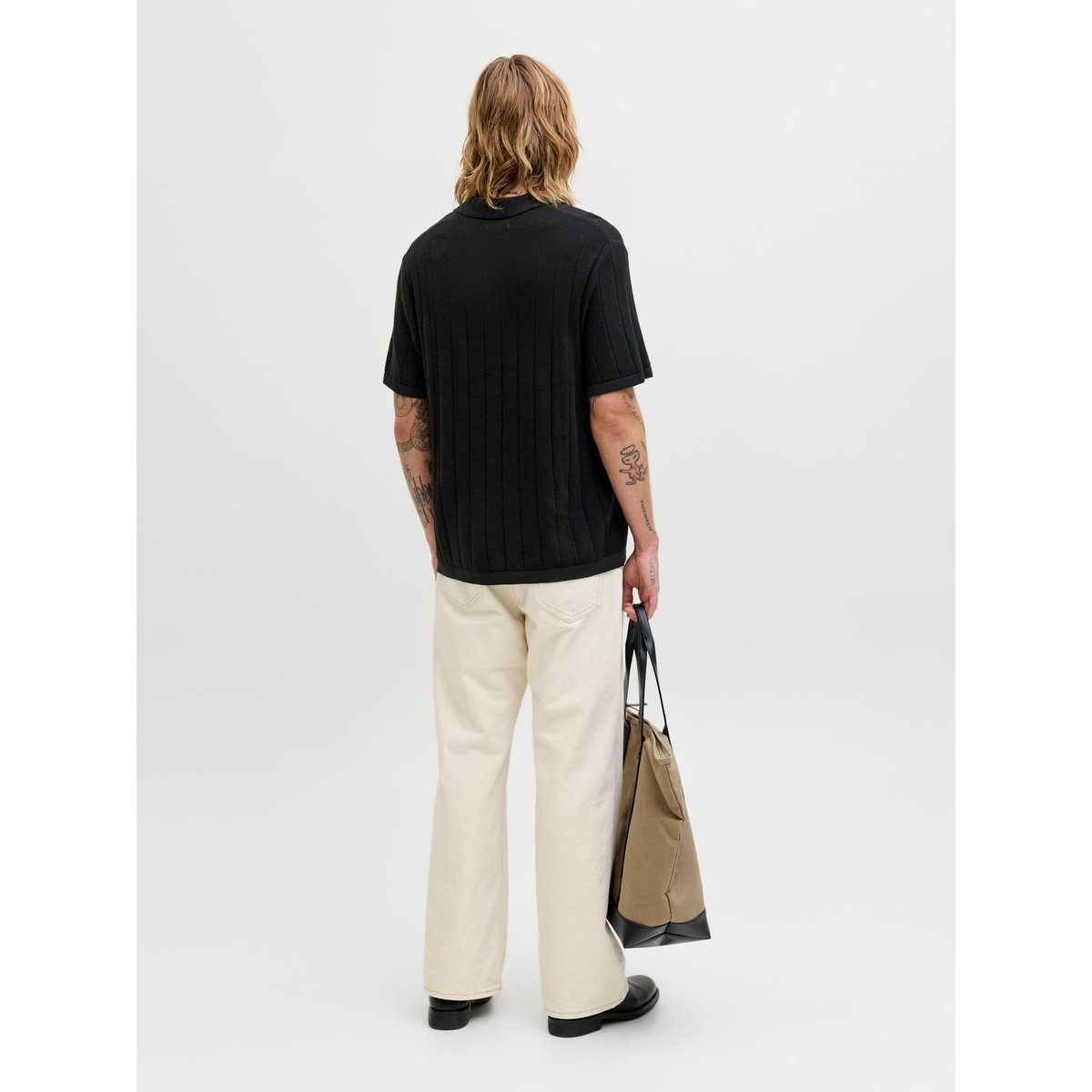 Polo Tricoté black 1, JACK & JONES