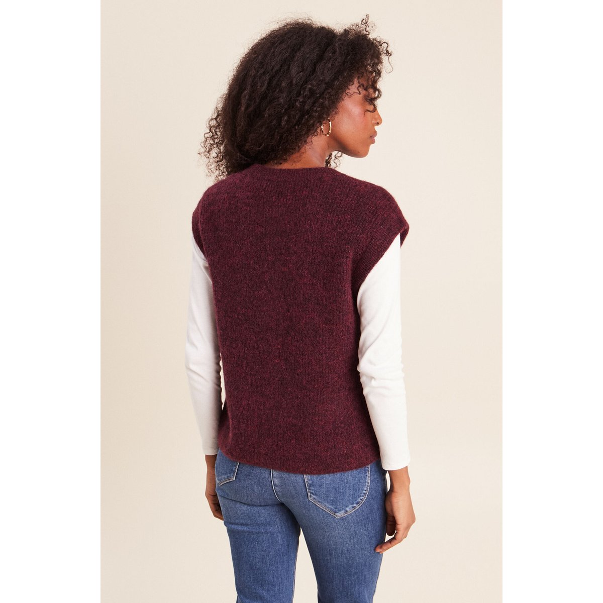 Gilet col rond bordeaux, BREAL