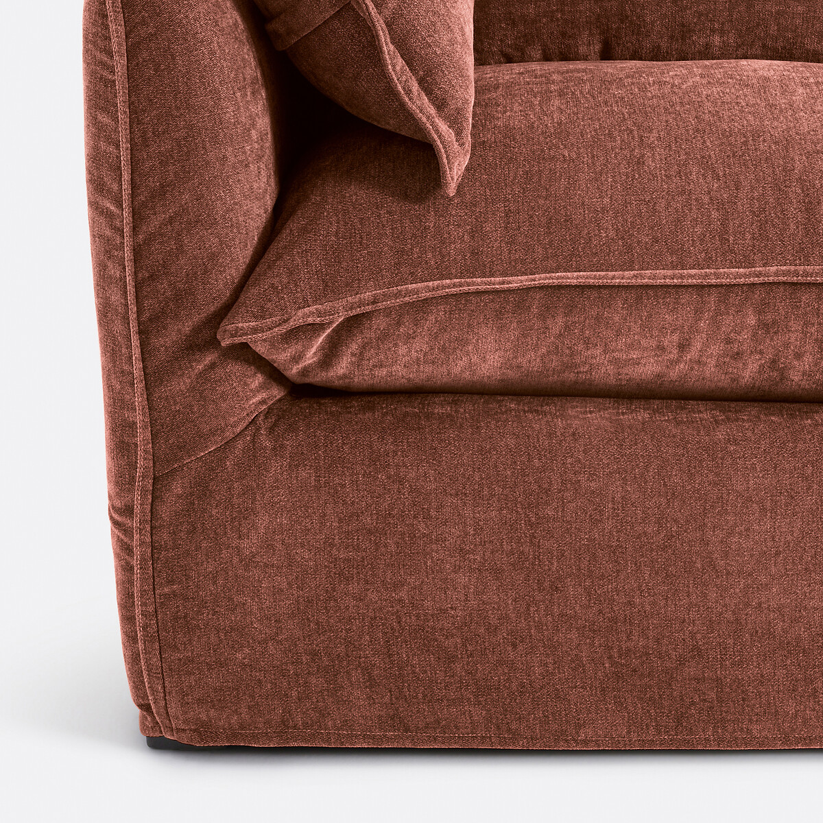 Canapé convertible, 2 ou 3 places, déhoussable, polyester chiné, ODNA brique rosé, LA REDOUTE INTERIEURS