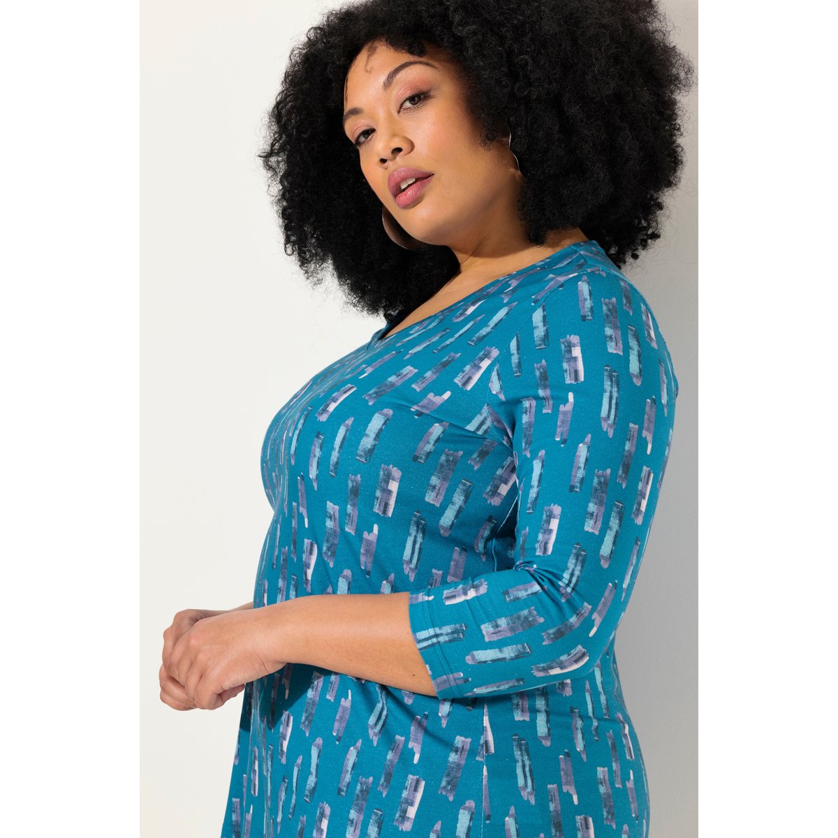T-shirt long marine, ULLA POPKEN
