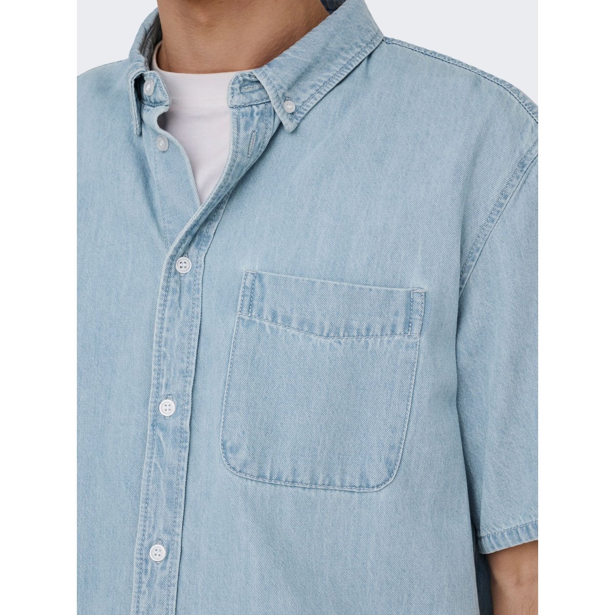Chemise En Denim light blue denim, ONLY & SONS