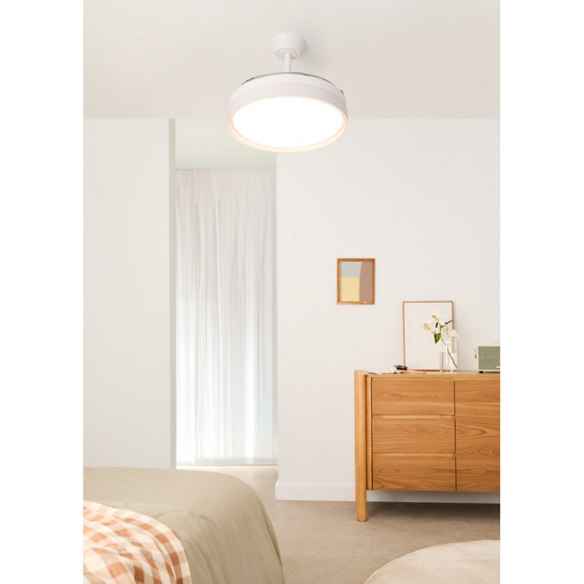 Ventilateur de plafond 40 W avec lumière et télécommande WIND CLEAR EDGE blanc/blanc, CREATE