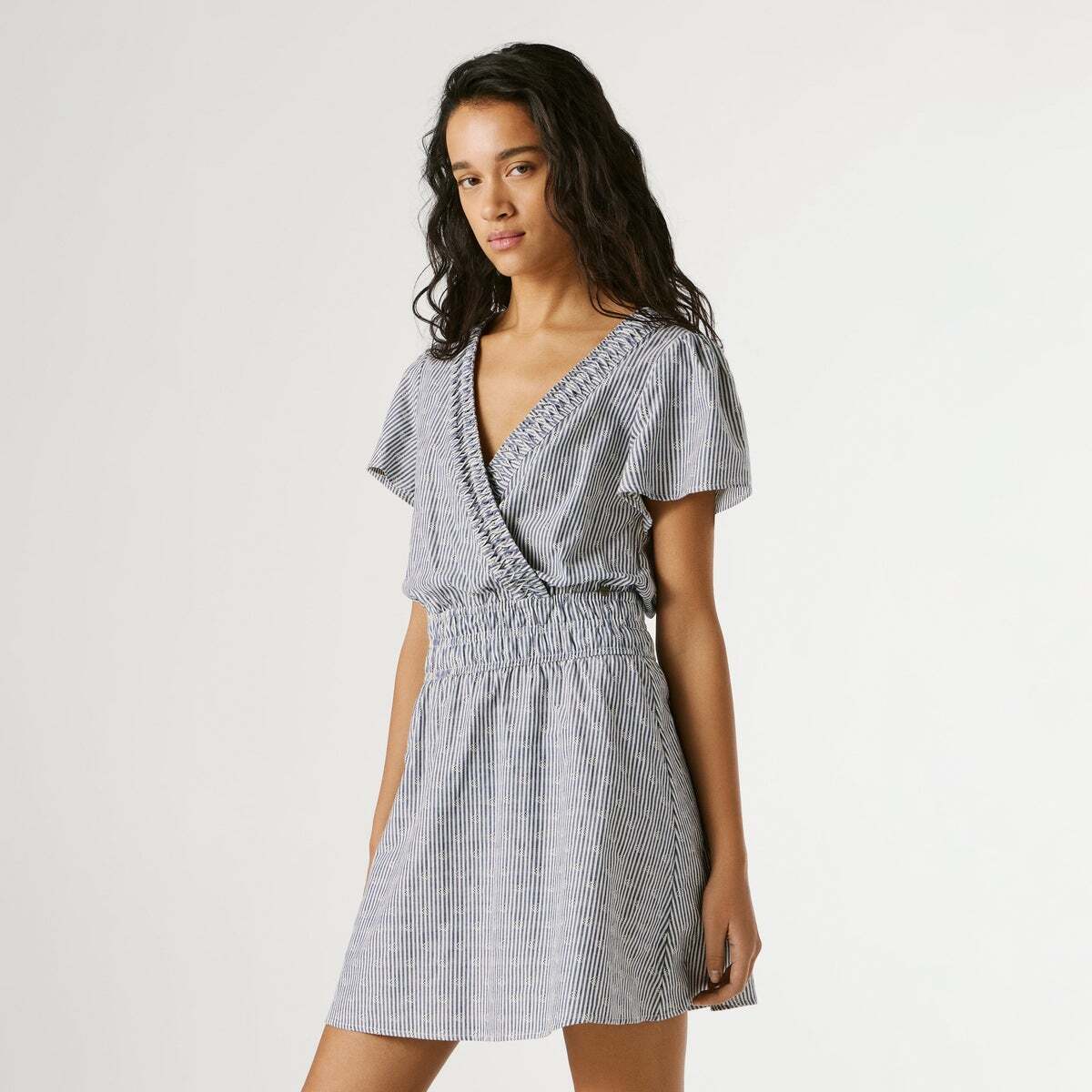 Robe Courte À Rayures bleus de l'union, PEPE JEANS