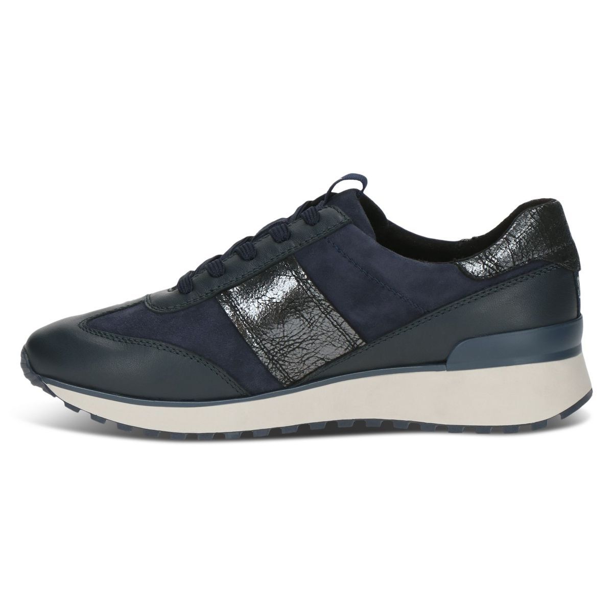 Basket en cuir bleu blue océan combiné, CAPRICE