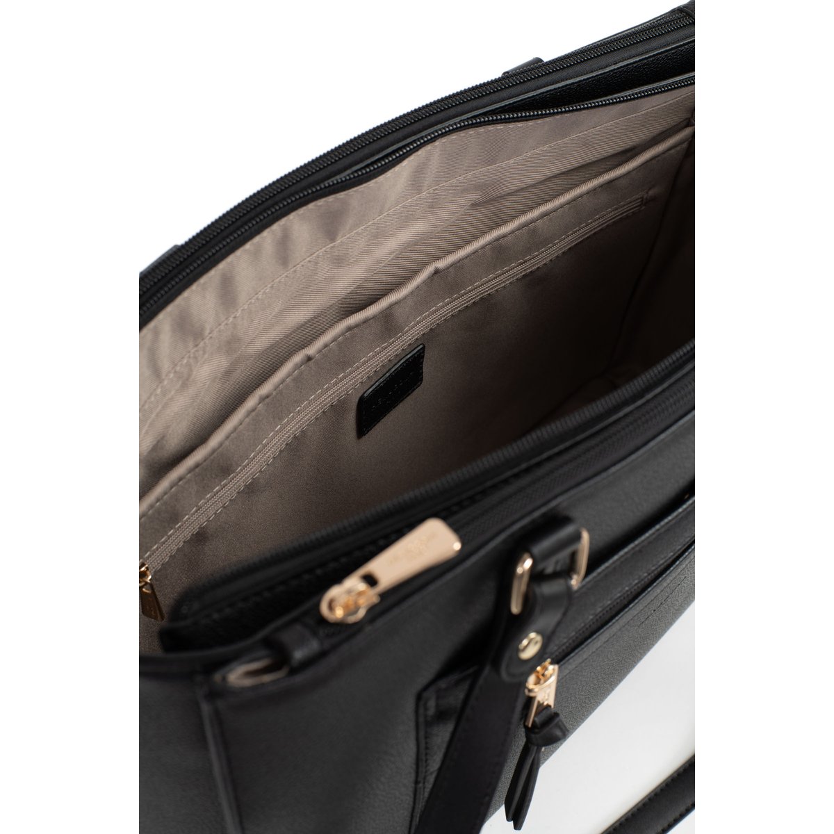 Sac cabas porté épaule MAÉ noir, HEXAGONA