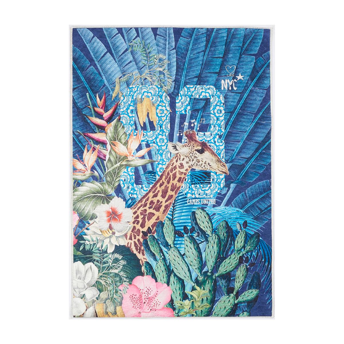 Tapis enfant tissé JUNGLE bleu, UN AMOUR DE TAPIS