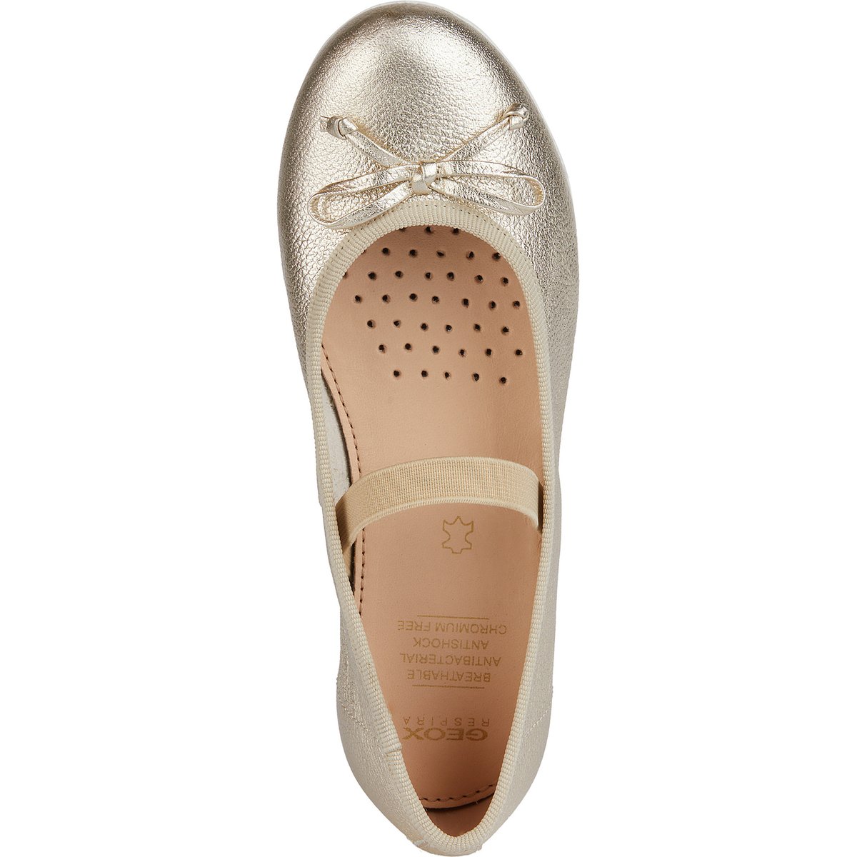 Ballerines JR PLIE' platine, GEOX