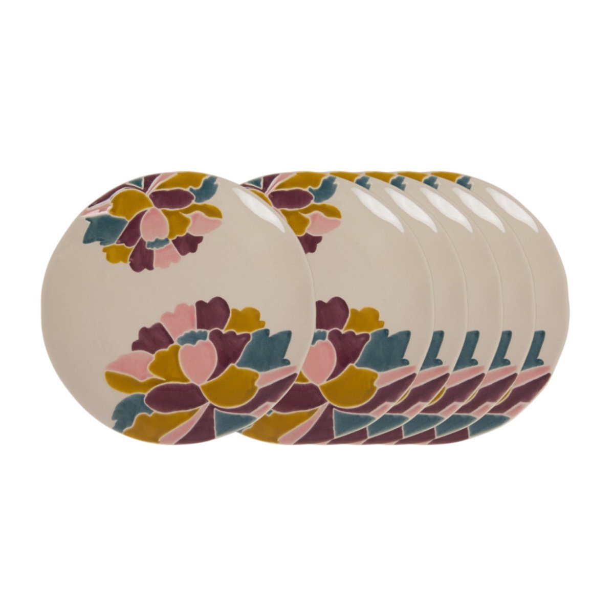 Assiette plate Paula 25 cm (lot de 6) crème / ivoire, AMADEUS