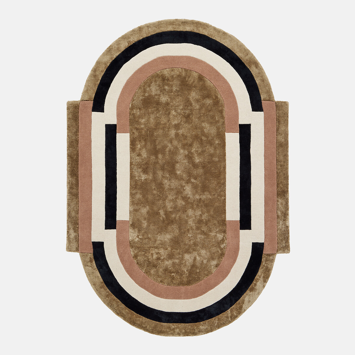 Tapis ovale, 55% viscose, 45% laine, UMBRA or, LA REDOUTE INTERIEURS