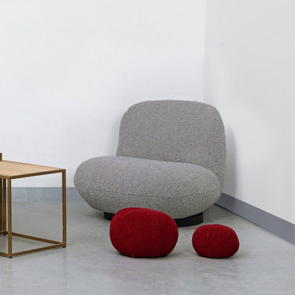 Fauteuil pivotant en tissu bouclette - JEAN gris, HELLIN, DEPUIS 1862
