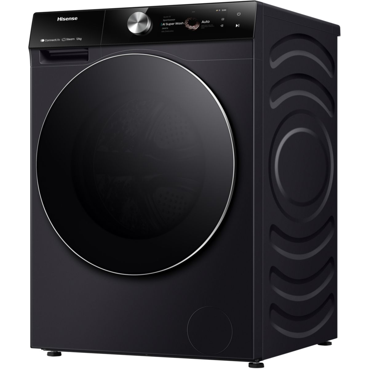 Lave linge hublot WF7S1247BB couleur unique, HISENSE