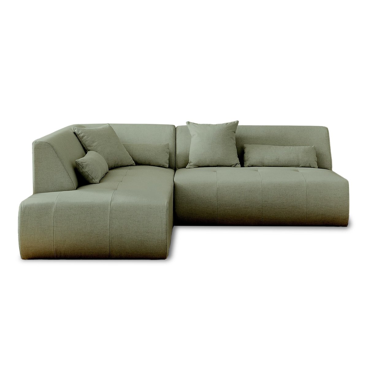 Canapé d'Angle gauche 5 places - ONYX vert sauge, BEST MOBILIER