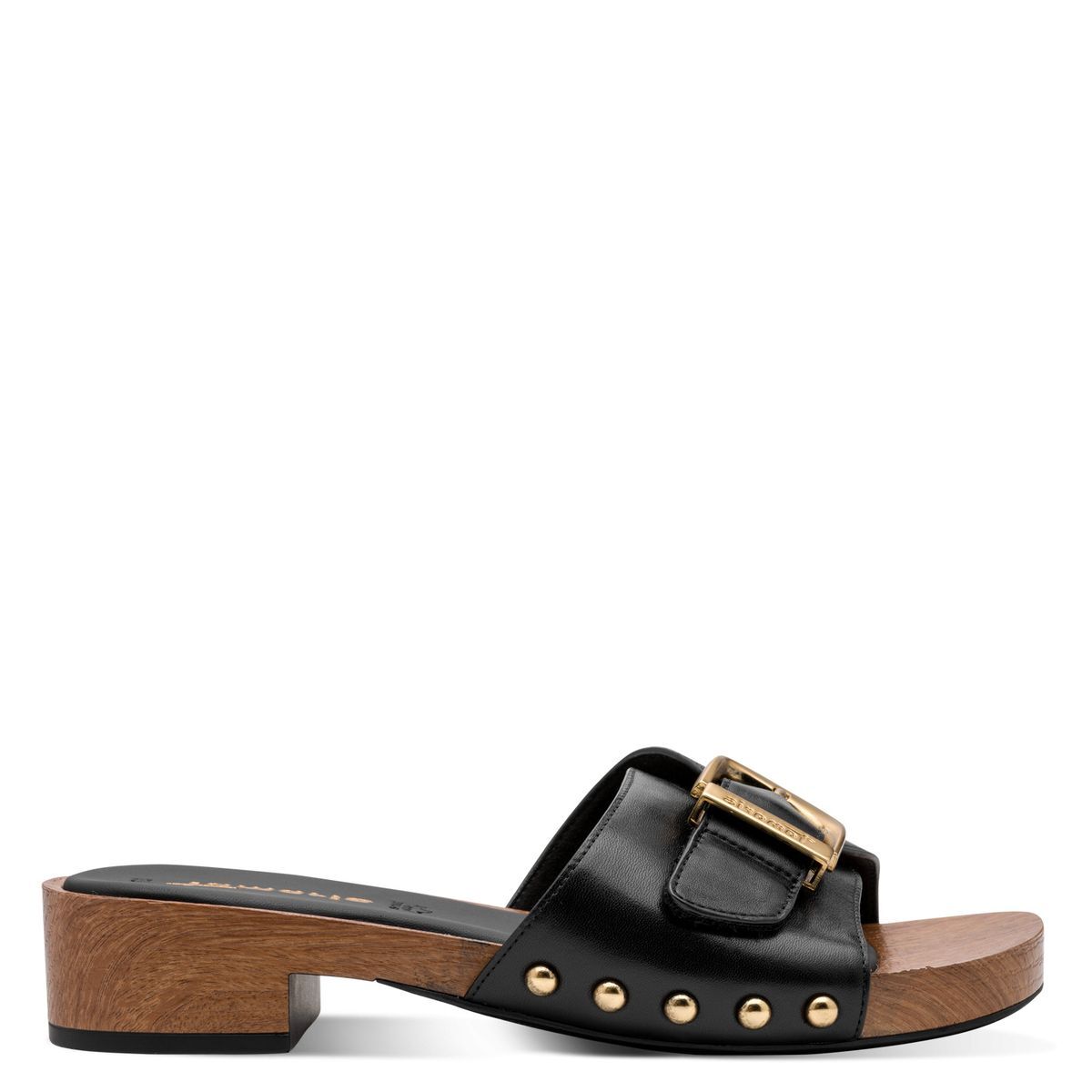 Mule en cuir noir, TAMARIS
