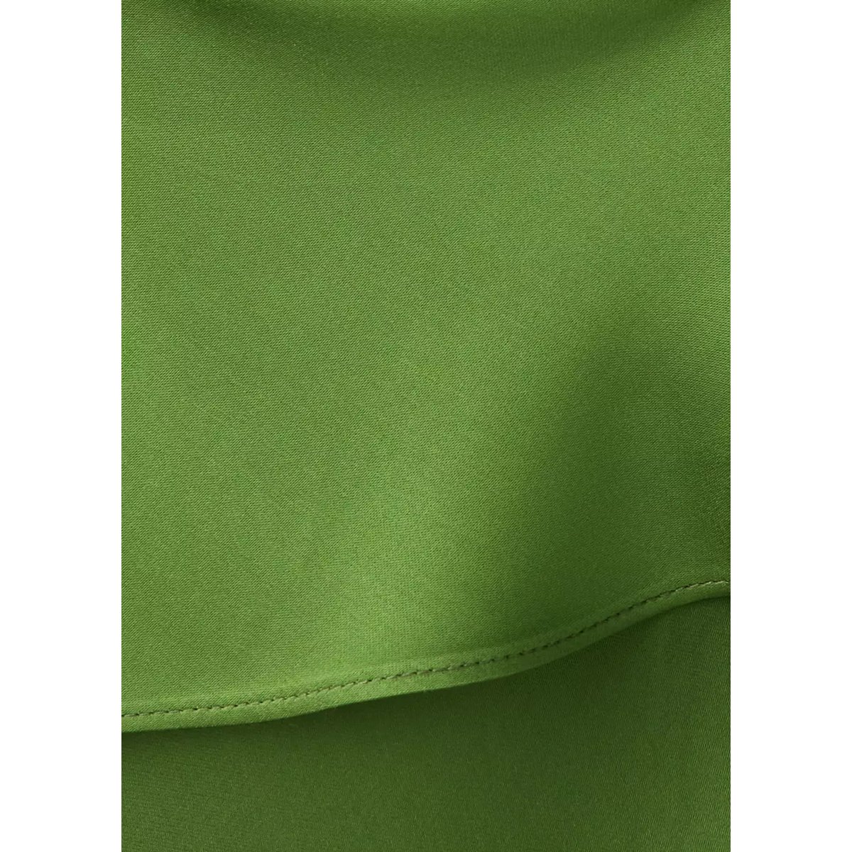 Robe satinée à volant asymétrique vert, MANGO