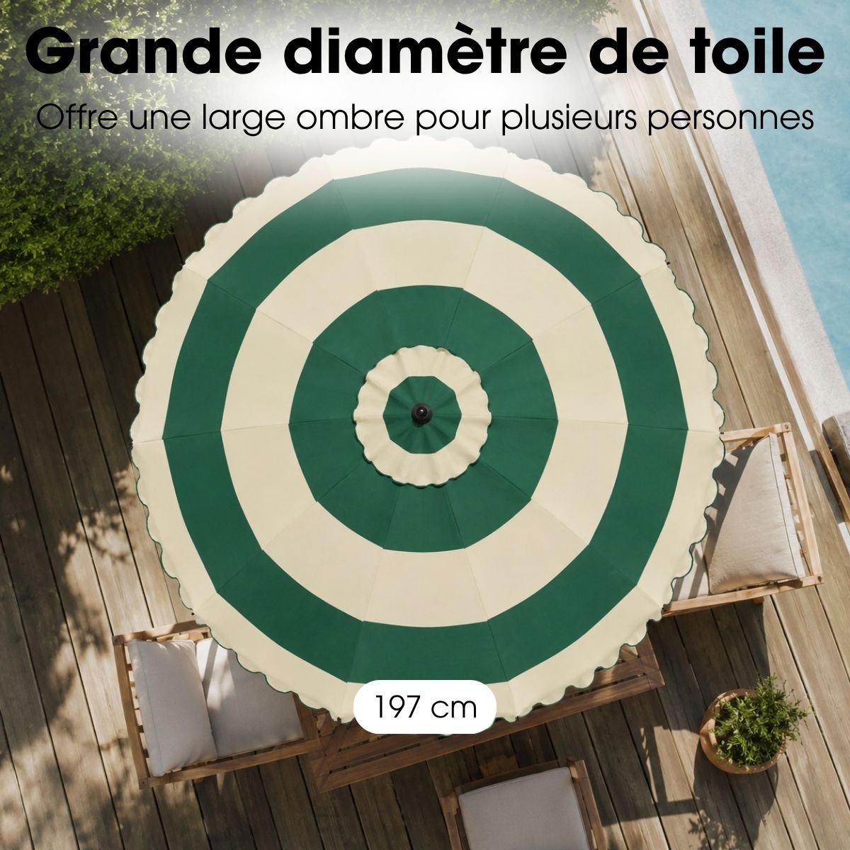 Parasol vert, MICA DECORATIONS