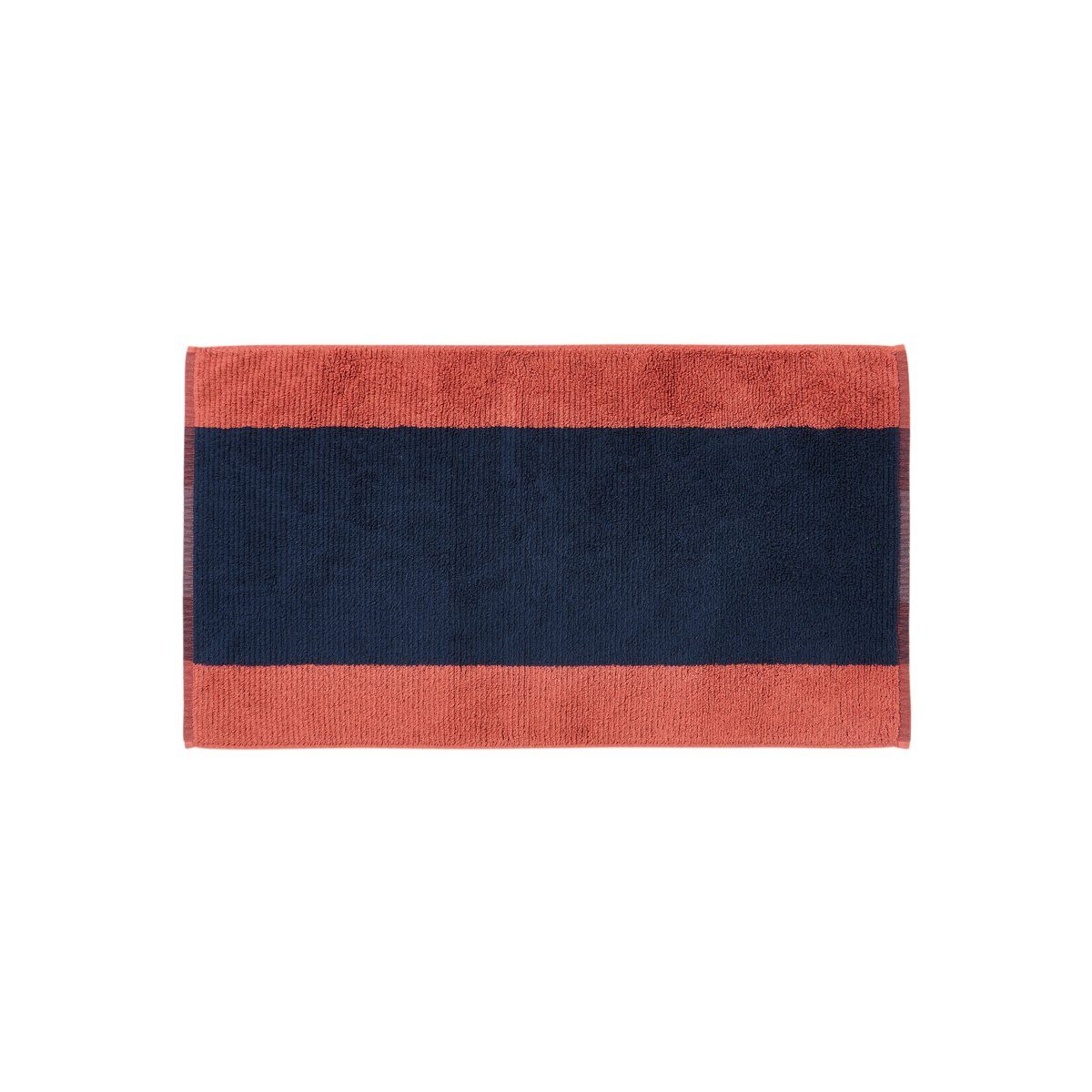 Tapis de bain coton ORINE marine, CARRE BLANC