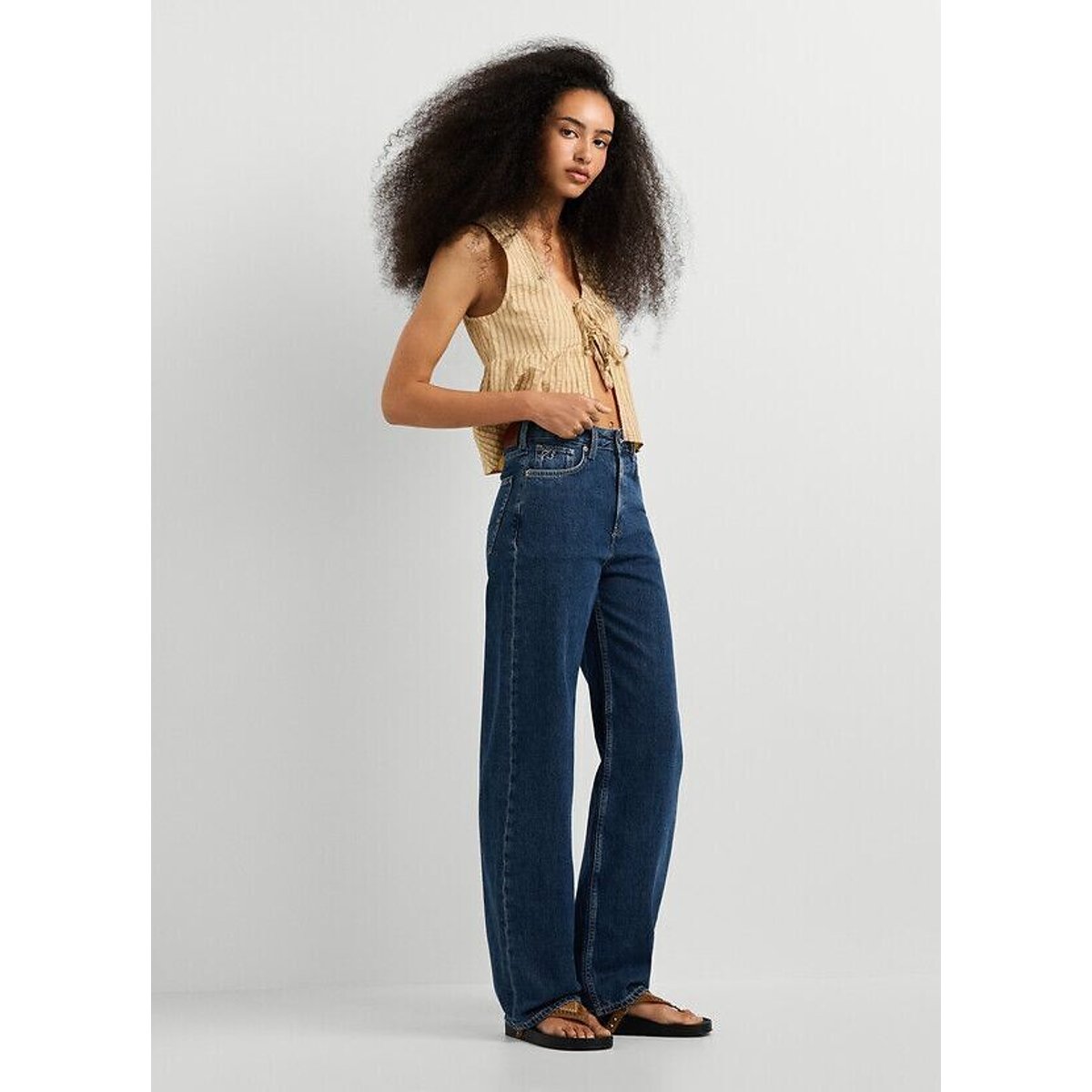 Vaqueros rectos de cintura alta EDEN azul rígido, PEPE JEANS