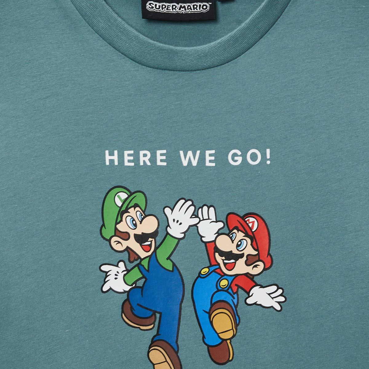 T-shirt MARIO KART manches courtes imprimé en coton BIO GOTS lagune, MONOPRIX