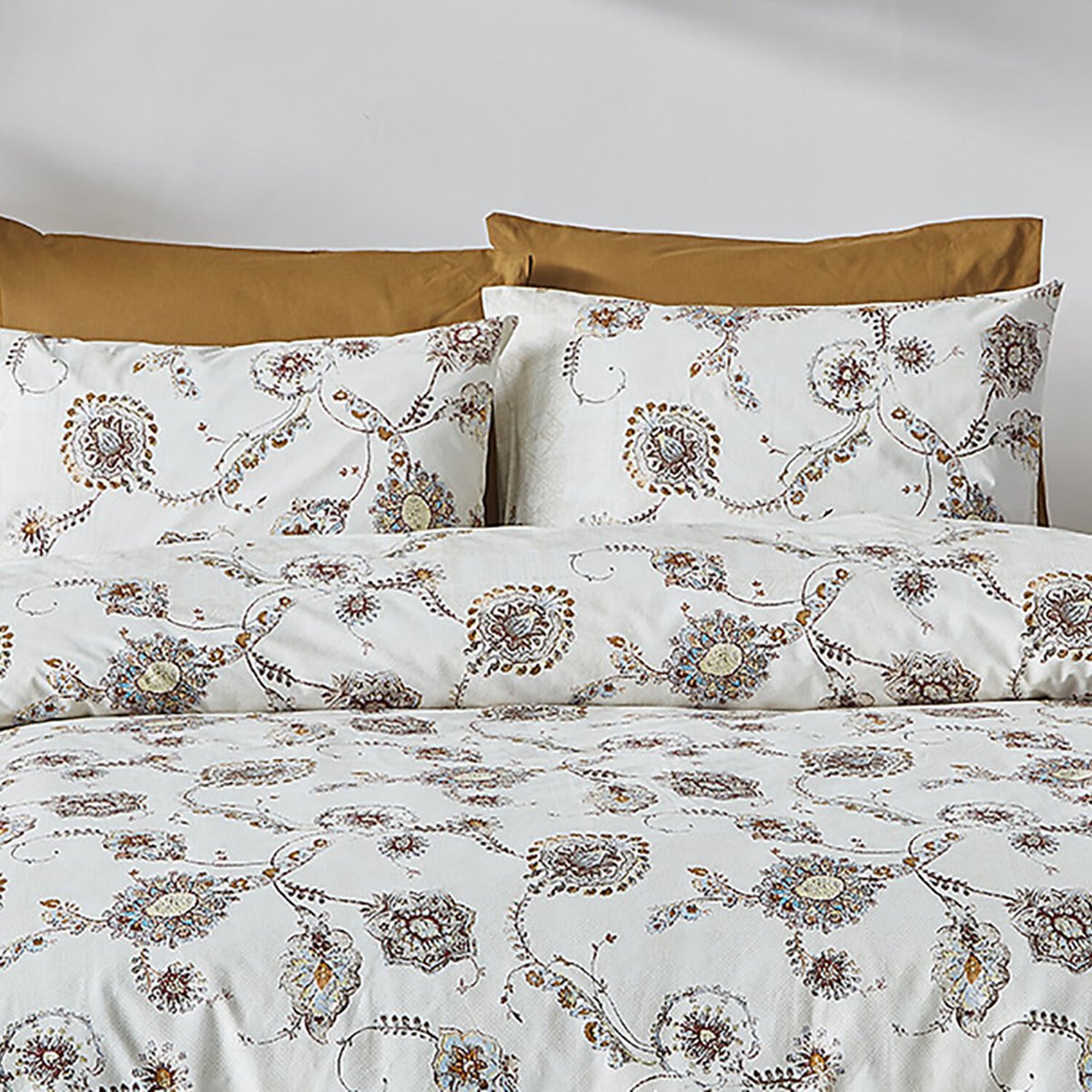 Paure de couette et tai(e) coton imprimé, alesta multicolore, C DESIGN HOME TEXTILE