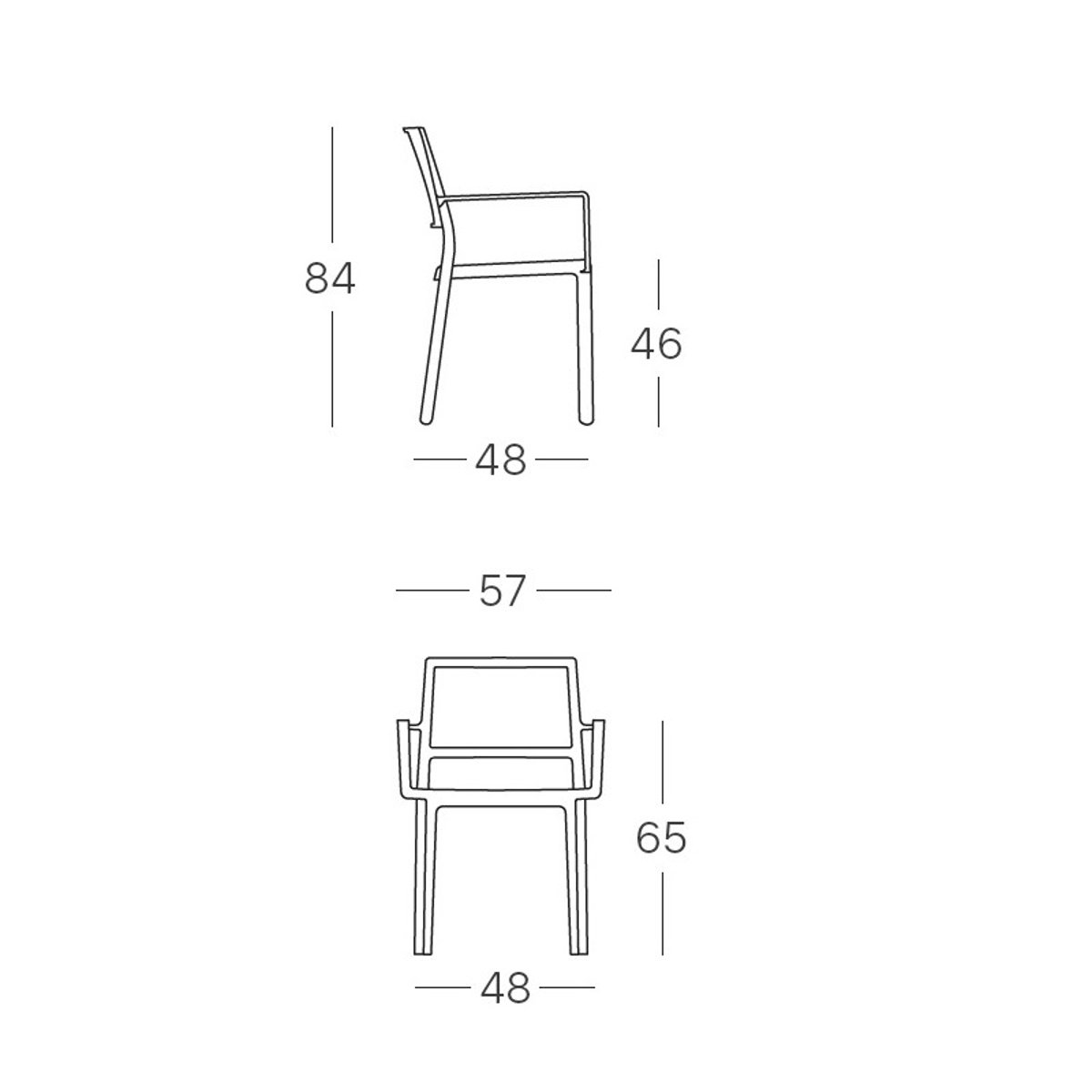 Fauteuil design (lot de 4), KATE blanc, SCAB DESIGN