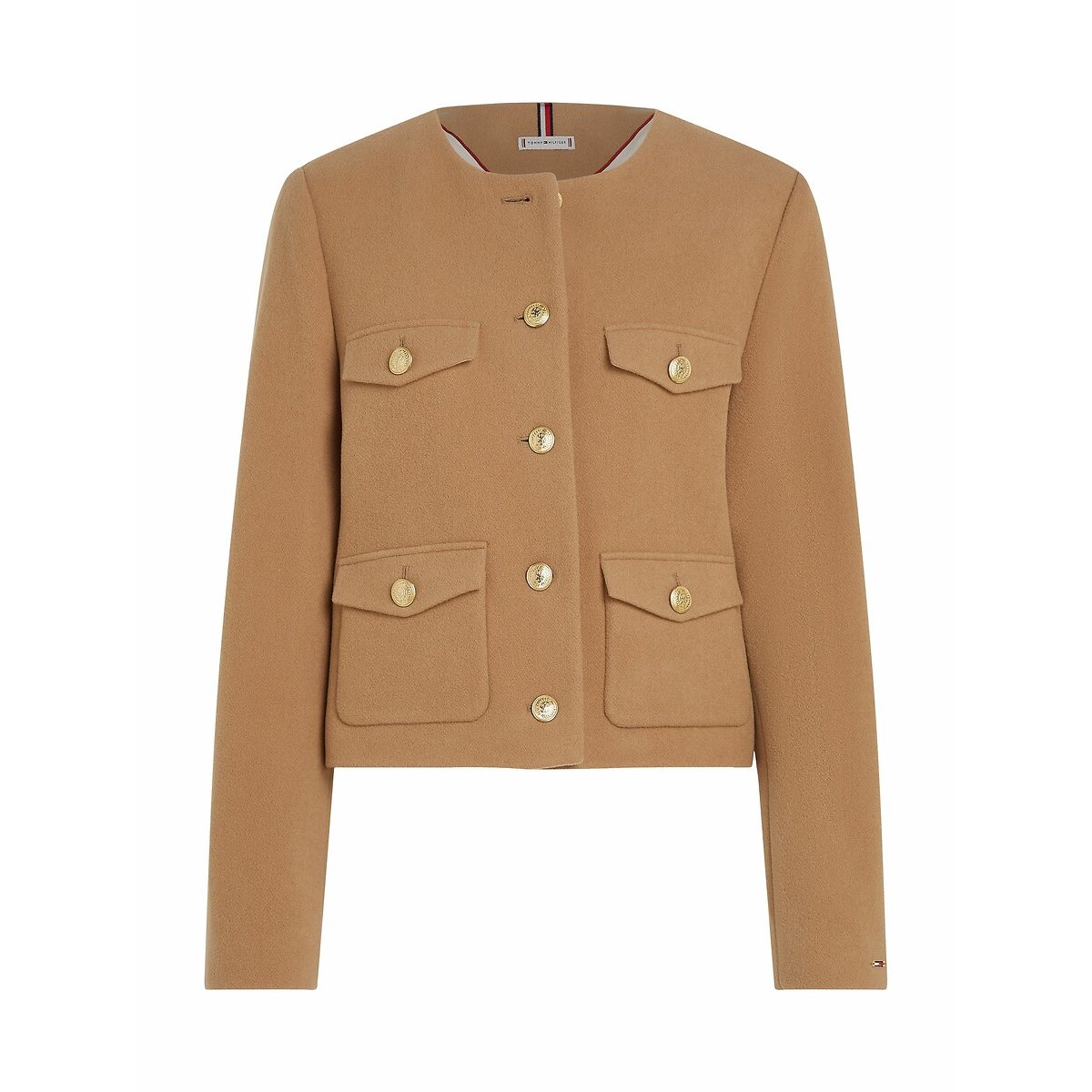 Short Straight Fit Jacket camel, TOMMY HILFIGER