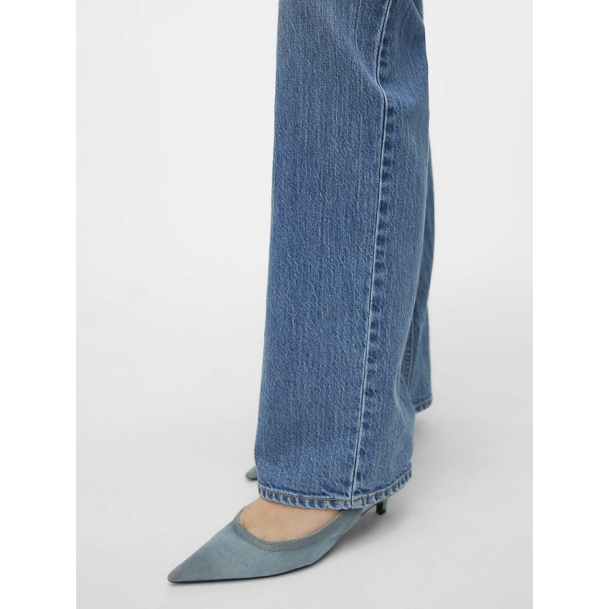 Vaqueros rectos, talle alto medium blue, VERO MODA