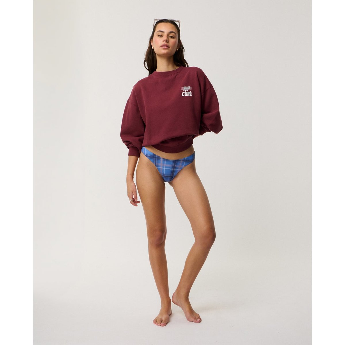 Bas de maillot de bain brésilien ARCHIVE PLAID blue, RIP CURL