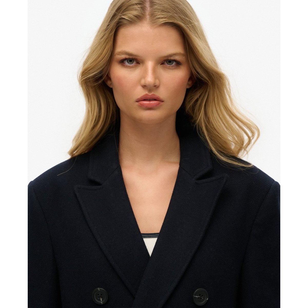 The Merchant Store - Manteau de ville oversize bleu marine, SUPERDRY