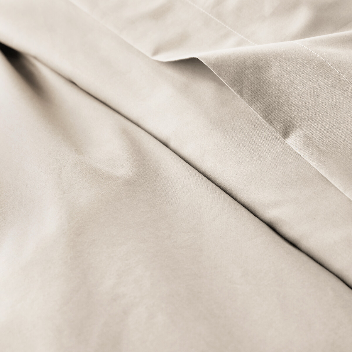 Scenario Cotton Percale 200 Thread Count Zip-Up Duvet Cover light beige, LA REDOUTE INTERIEURS