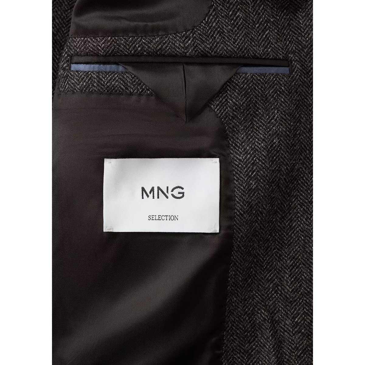Veste en laine italienne à chevrons, coupe slim fit marron, MANGO MAN