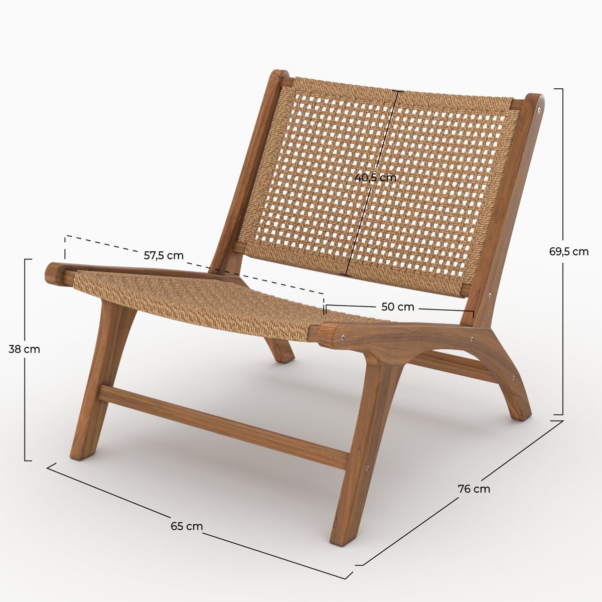 Fauteuil en bois de teck et tissage en loom synthétique - KILKA marron, MAISON PAVANE