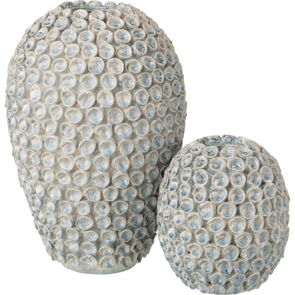 Vase en poterie relief côtier bleu clair, RECOLLECTION