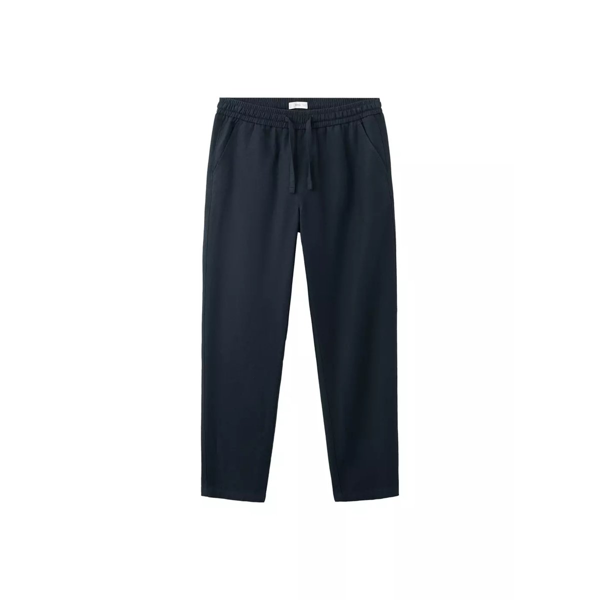 Pantalon coton lin cordon bleu marine, MANGO TEEN