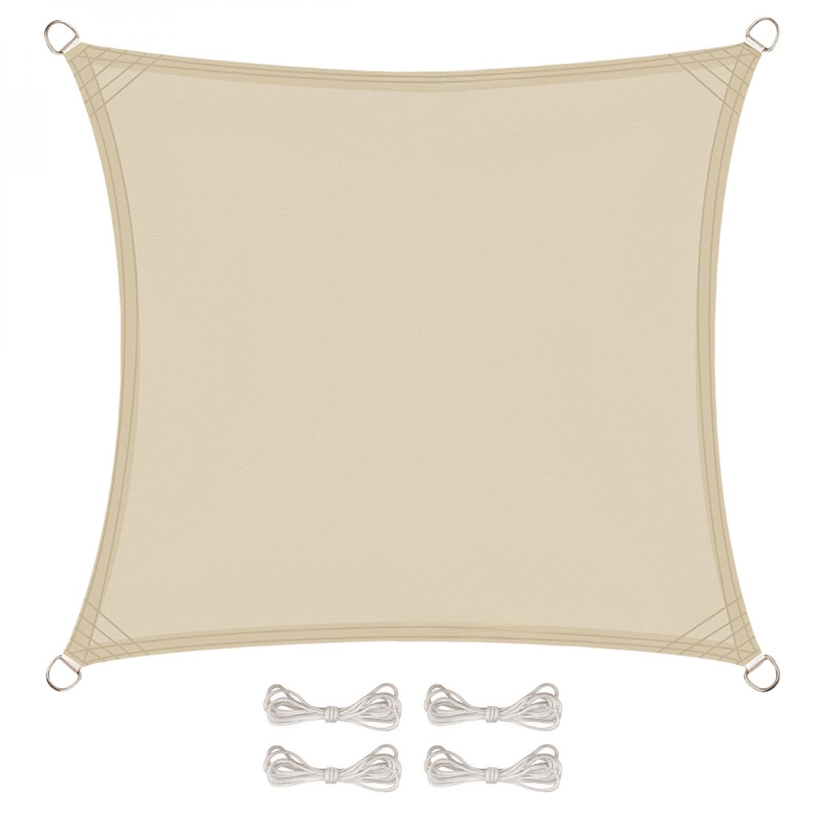 Voile d'ombrage carré imperméable et résistant UV beige, LINXOR